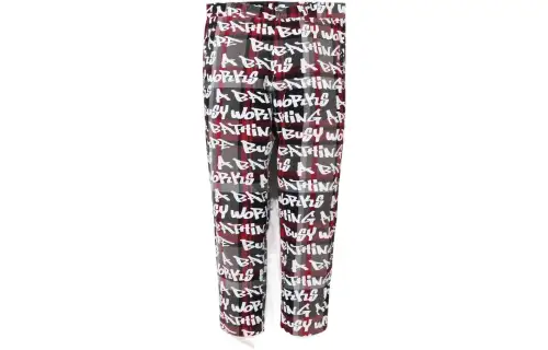 Bape Graffiti Check One Point Relaxed Fit Pants