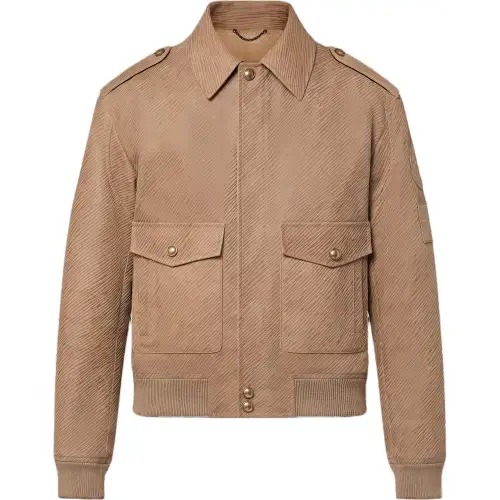 LOUIS VUITTON Epi Embossed Leather Flight Jacket