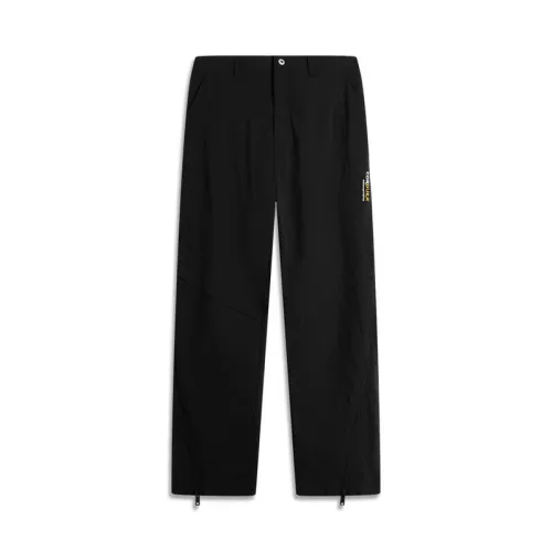 Li Ning CF Tracing Solid Color Straight Fit Loose Fit Casual Life Knitted Sweatpants Men's Black