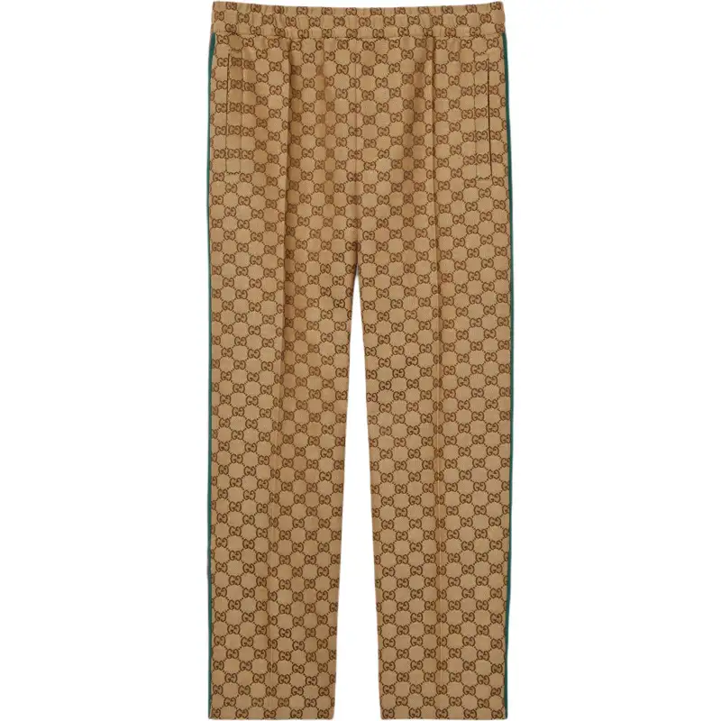 GUCCI Lido Knitted Sweatpants Men's Camel