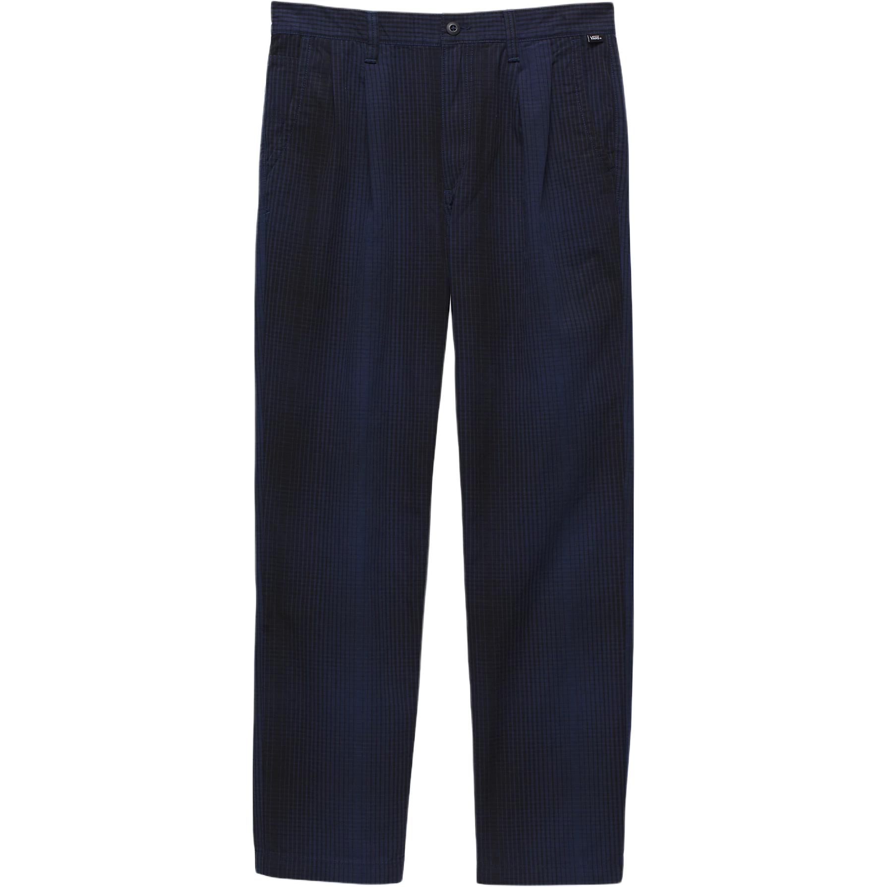 Vans Authentic Chino Loose Tapered Plaid Knitted Sweatpants Men's Dress Blue/Black