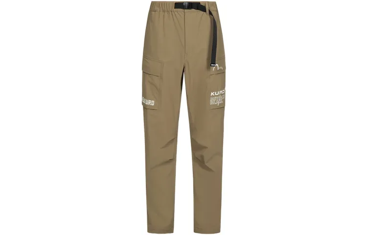 EVISU Casual Pants Men's Gray Khaki Color Moderate Straight Fit Pants