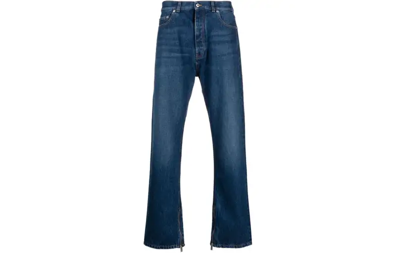 OFF-WHITE Arr Tab Zip Det Skate wide-leg jeans