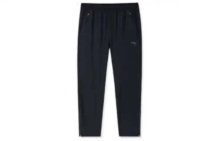 ANTA Running Collection Casual Pants Men's Black Moderate Straight Fit Pants