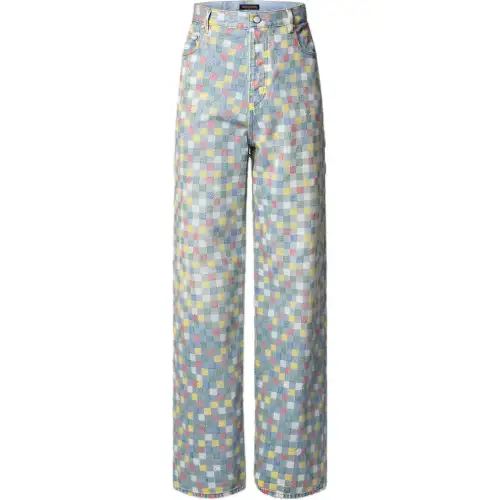 LOUIS VUITTON Damier Denim Wide Leg Pants