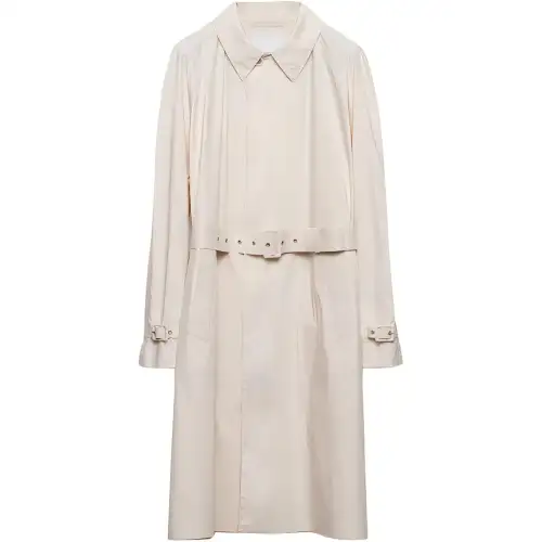 PRADA Cotton Raincoat Trench Coat Men's Chalk White