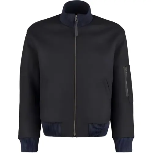 LOEWE Jackets Men's Black Stand Collar Moderate Other
