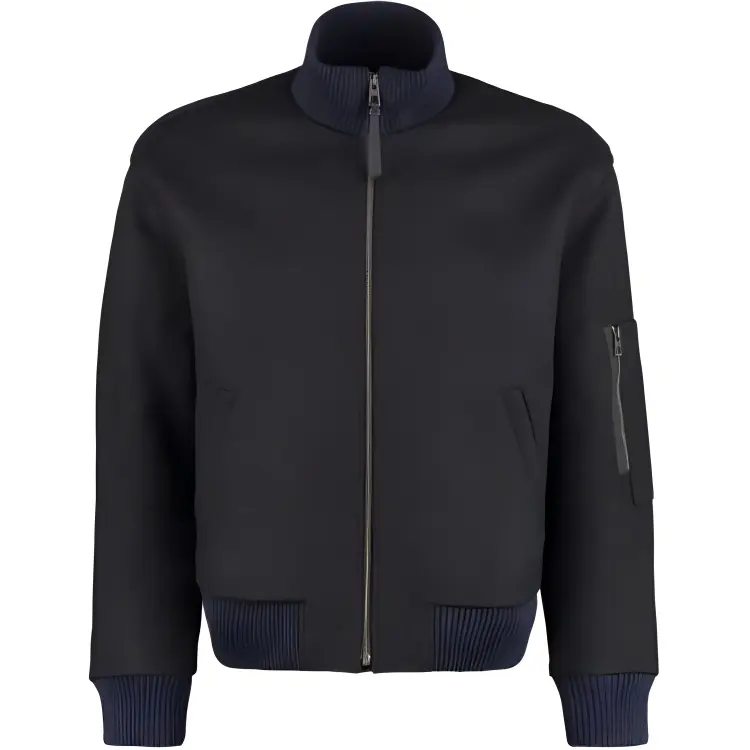 LOEWE Jackets Men's Black Stand Collar Moderate Other