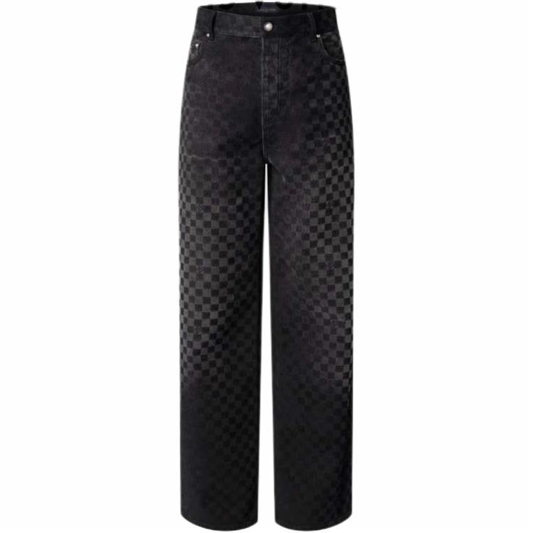 Мужские штаны Louis Vuitton SS25 Damier (черные)