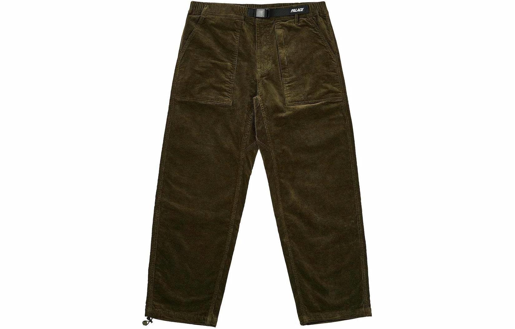 Штаны Palace PALACE SS24 CORDUROY BELTER TROUSER (темно-зеленые)