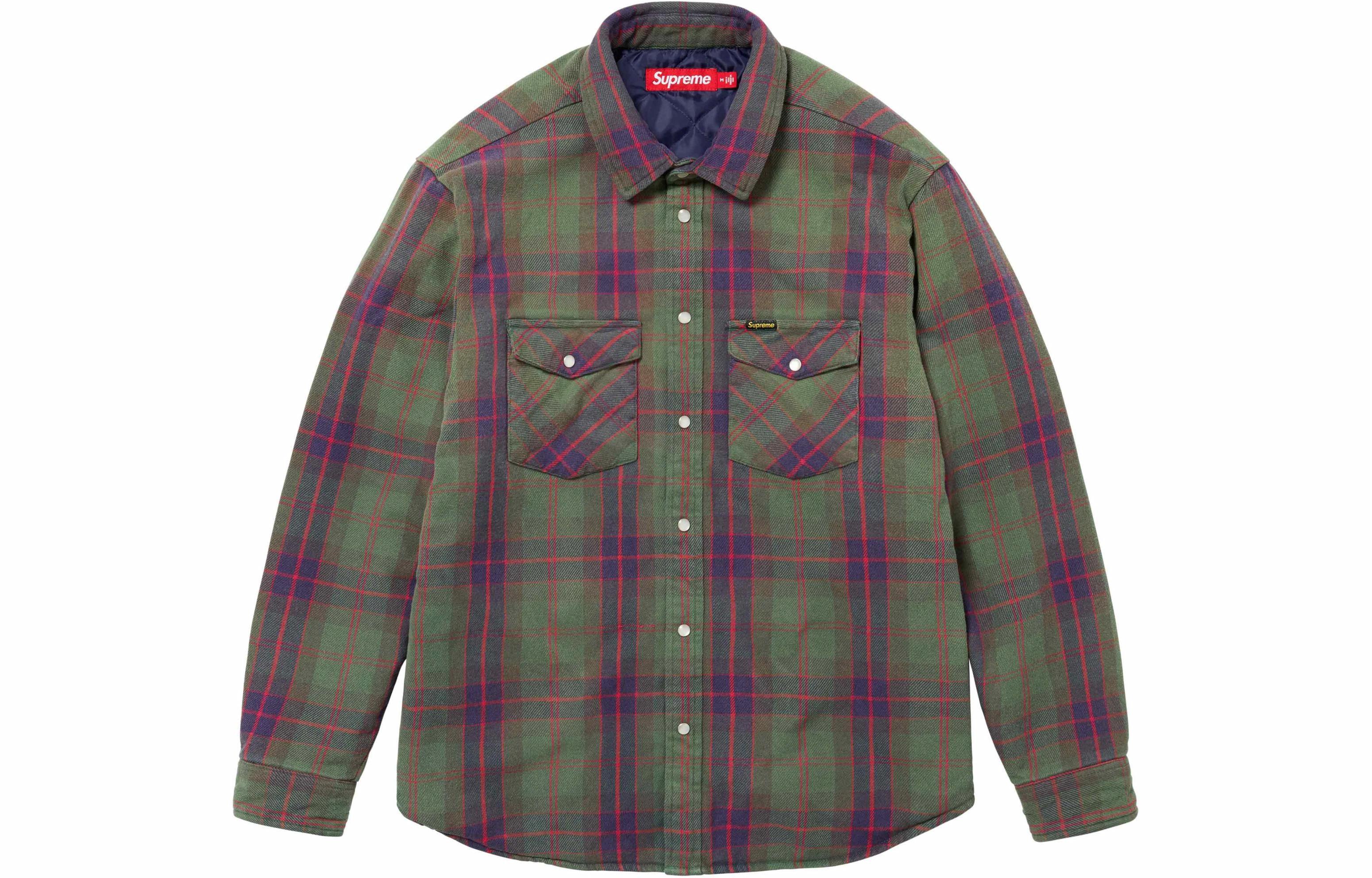 Мужская куртка Supreme SS24 WEEK1 QUILTED FLANNEL SNAP SHIRT (в клетку)