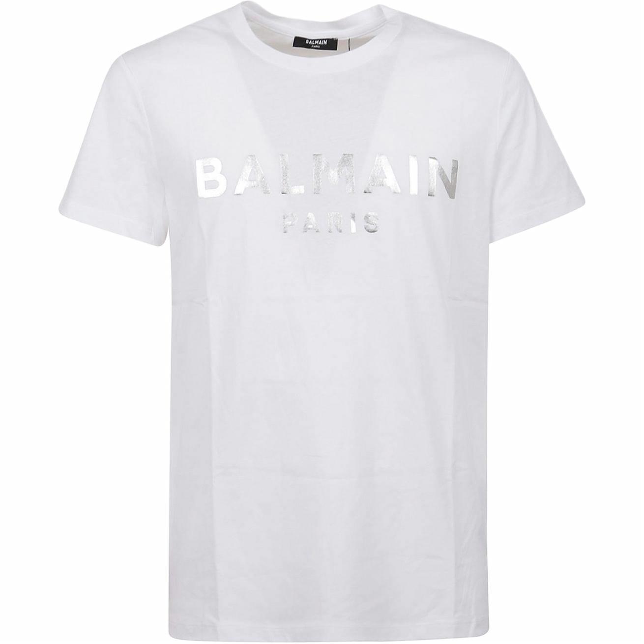 Мужская футболка BALMAIN XH1EF000BB29-GAC (белая)
