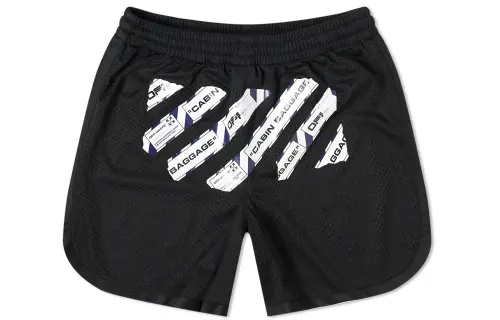 OFF WHITE Airport Tape Mesh Shorts