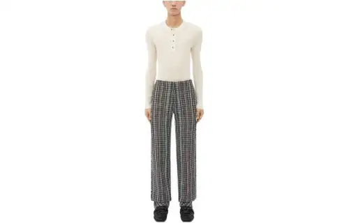 Bottega Veneta Pantalon À Carreaux En Coton Casual Pants Men's Black