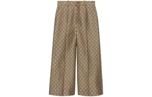 GUCCI Casual Pants Men's Brown Moderate Straight Fit Pants