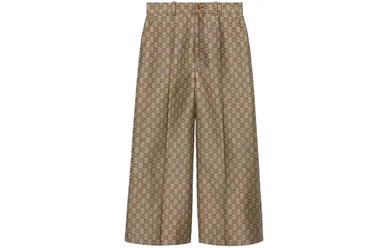 GUCCI Casual Pants Men's Brown Moderate Straight Fit Pants