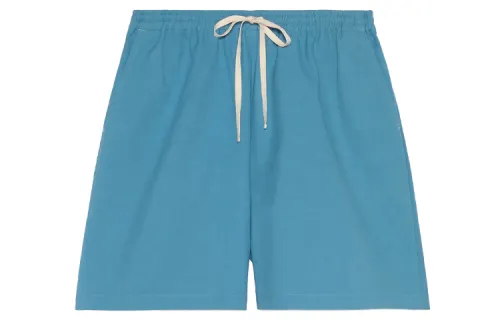 GUCCI Ciel De Nuit Animal Taped Cotton Shorts