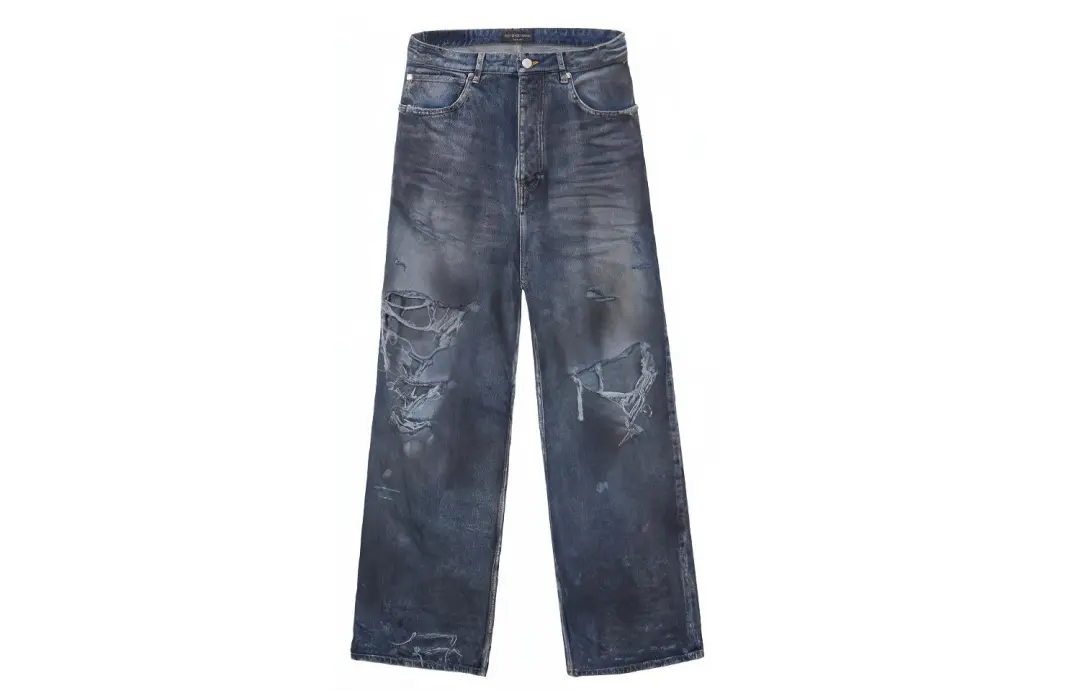 Balenciaga Casual Pants Loose Fit Unisex Blue