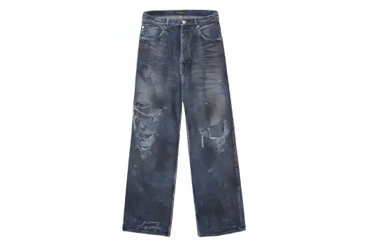 Balenciaga Casual Pants Loose Fit Unisex Blue