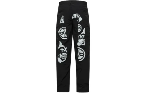 EVISU Casual Pants Men's Black Moderate Cuffed Pants