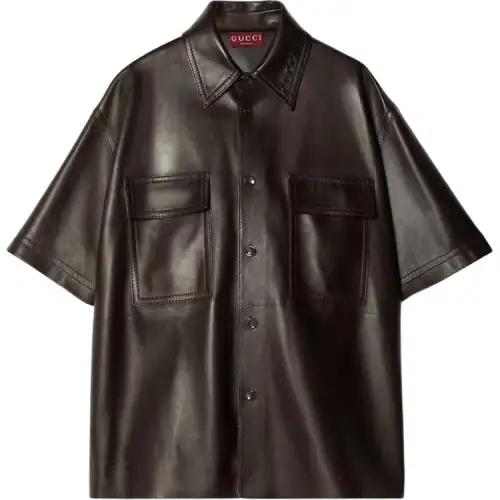 GUCCI Embossed Plongè Leather Shirt