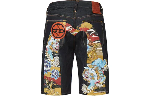 EVISU SS22 Shorts Men's Denim Blue