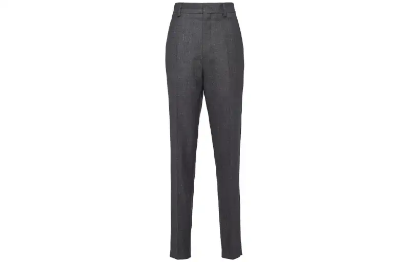 PRADA Casual Pants Men's Gray Moderate Straight Fit Pants
