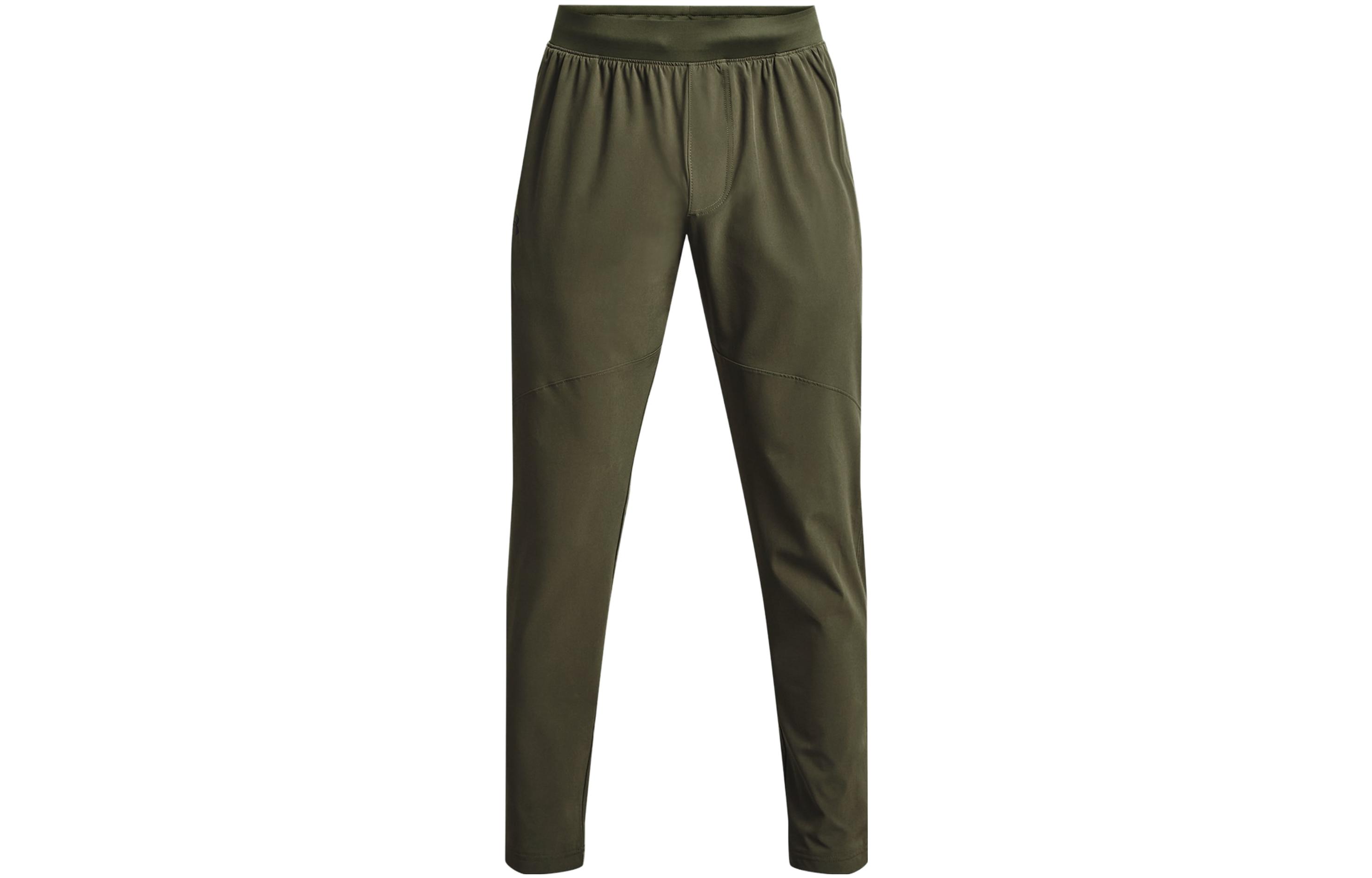 Under Armour Stretch Casual Pants Men's Green Moderate Tapered Pants