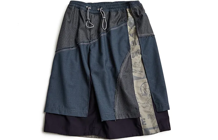 A SQUARE ROOT Casual Shorts Unisex Gray Blue Moderate