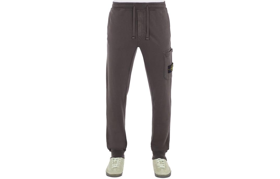 STONE ISLAND Pantalones Cargo De Felpa Con Corte Ajustado Casual Pants Men's Anthracite