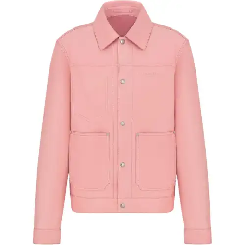 DIOR SS25 Leather Jacket Men's Pink
