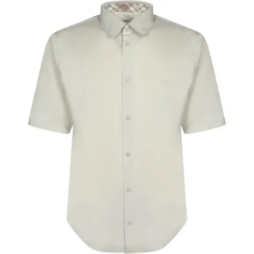 Burberry Shirts Men's Gray Pointed Collar Moderate