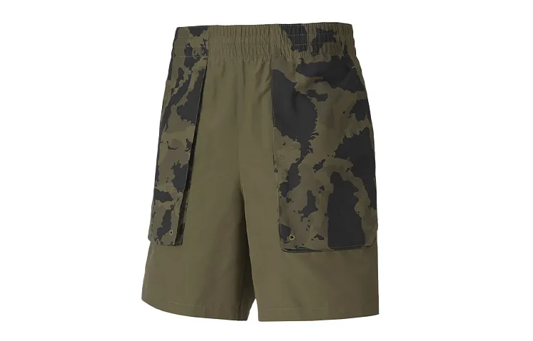 PUMA Casual Shorts Men's Brown Olive Moderate
