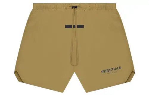 Fear of God Essentials FW21 Volley Short Amber Solid Logo Loose Sports American Heavy Casual Shorts Men's Amber