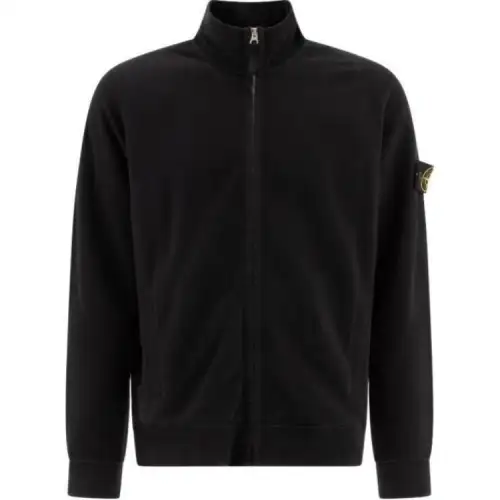STONE ISLAND Logo Patch Zip-Up Sweatshirt