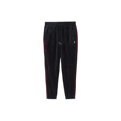 FILA Deverall Velour Casual Pants Unisex Black