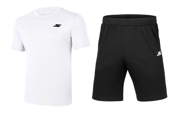 Skechers Casual Sportswear Men’s Bright White Crew Neck Moderate