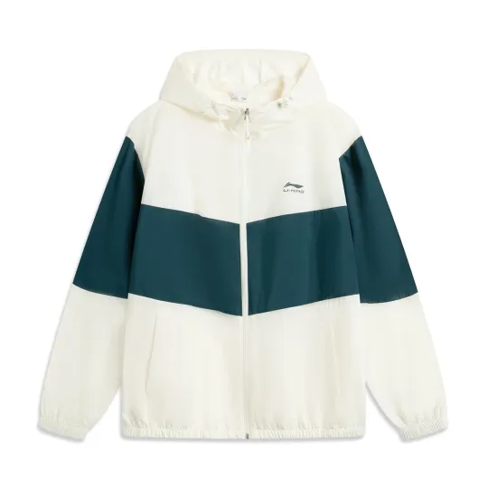 Li Ning Trench Coat Unisex Ivory/Reef Green