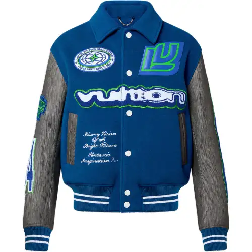 Lv Embroidered Varsity Blouson