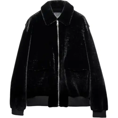 PRADA SS25 Leather Jacket Men's Black