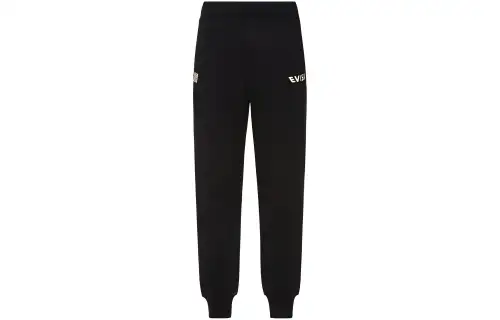 EVISU Casual Pants Men's Black Moderate Cuffed Pants