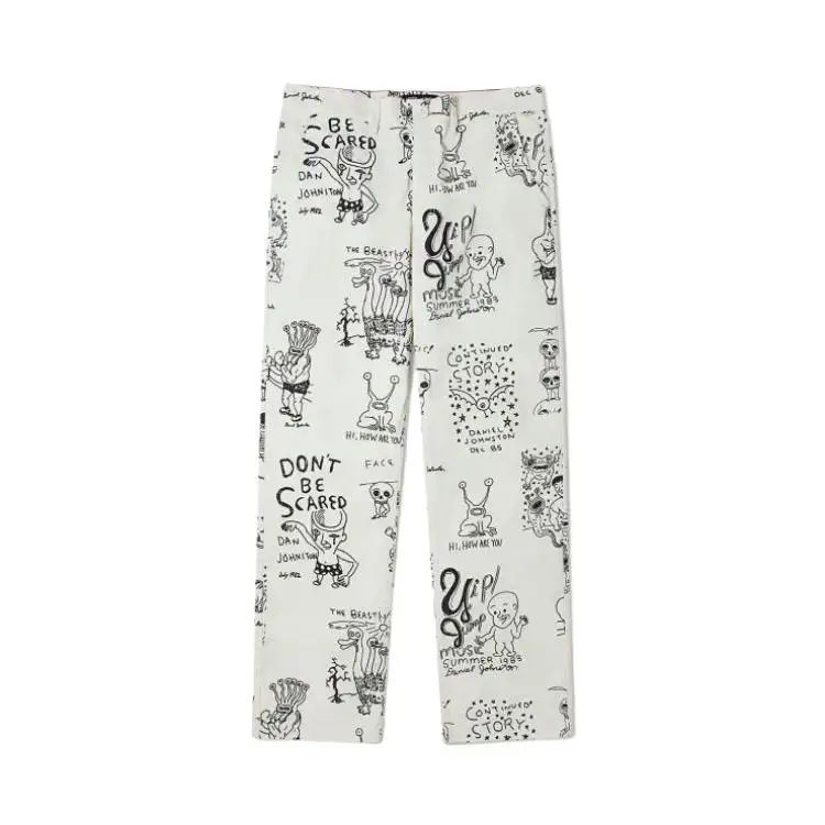 Vans x DANIEL JOHNSTON Casual Pants Men's Ecru Multicolor