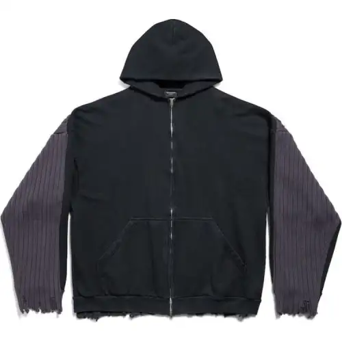 Balenciaga Patched Zip Up Hoodie