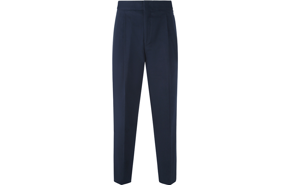 GIORGIO ARMANI /Giorgio Armani FW22 solid color high-waisted pocket straight casual pants for men, navy blue