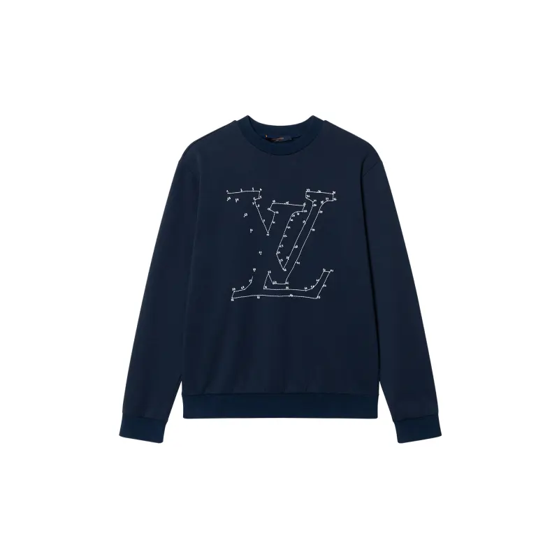 LOUIS VUITTON Lv Stitch Print Embroidered Sweatshirt