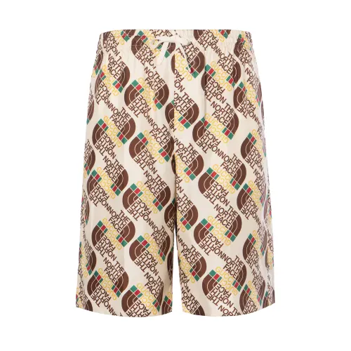 GUCCI X The North Face Logo Web Print Silk Shorts