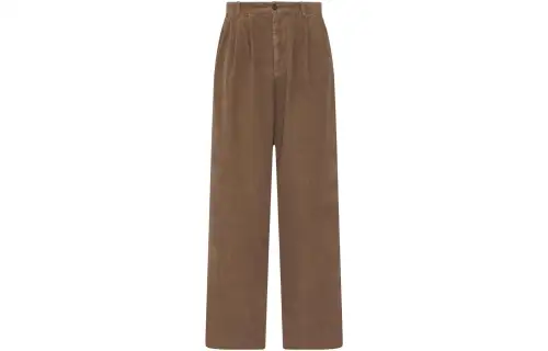 THE ROW Casual Pants Men's Brown Moderate Straight Fit Pants