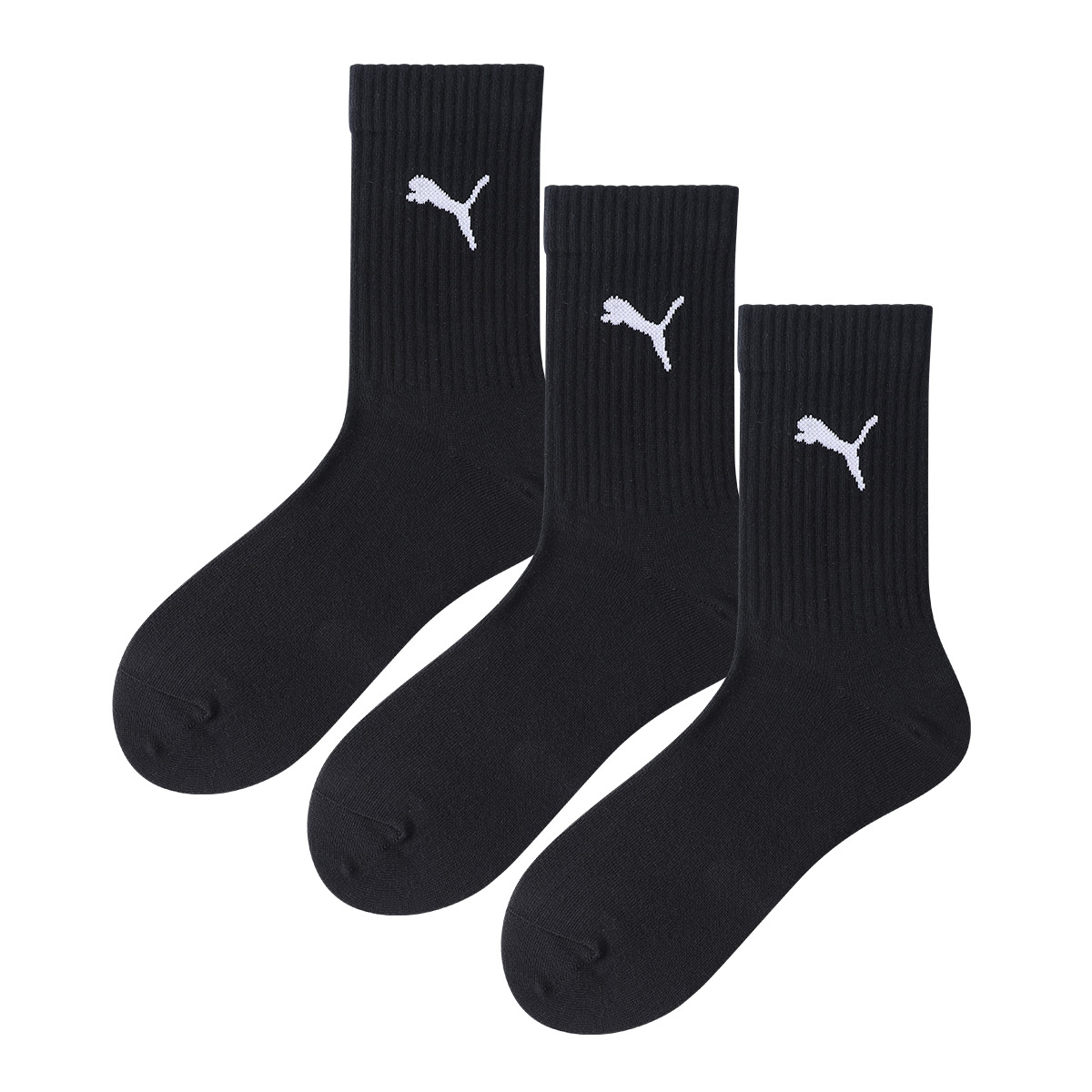 PUMA Knee High Socks Unisex 3 Pack Black