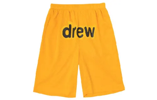 Drew house Letter Logo Series Casual Shorts Unisex Yellow Moderate