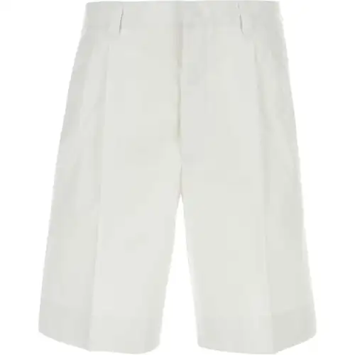 Prada Belt-Looped Straight-Leg Shorts